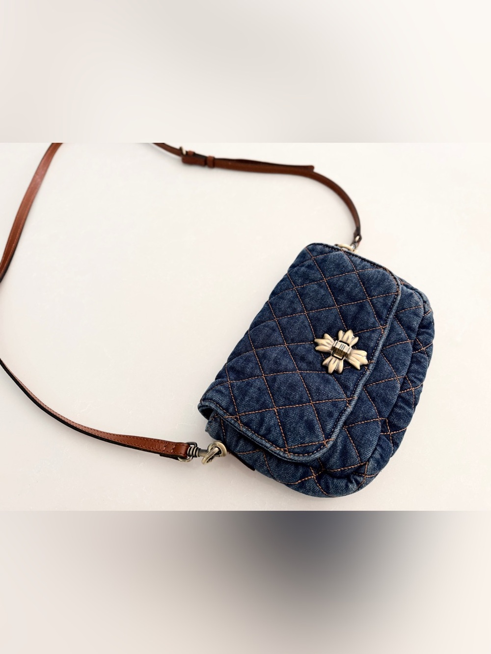 Patricia Nash Quilted Denim Crossbody Bag